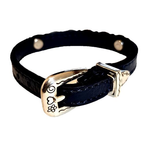 Brighton Harmony Bandit Silver Plated & Blue Leather Strap Bracelet - Picture 2 of 3